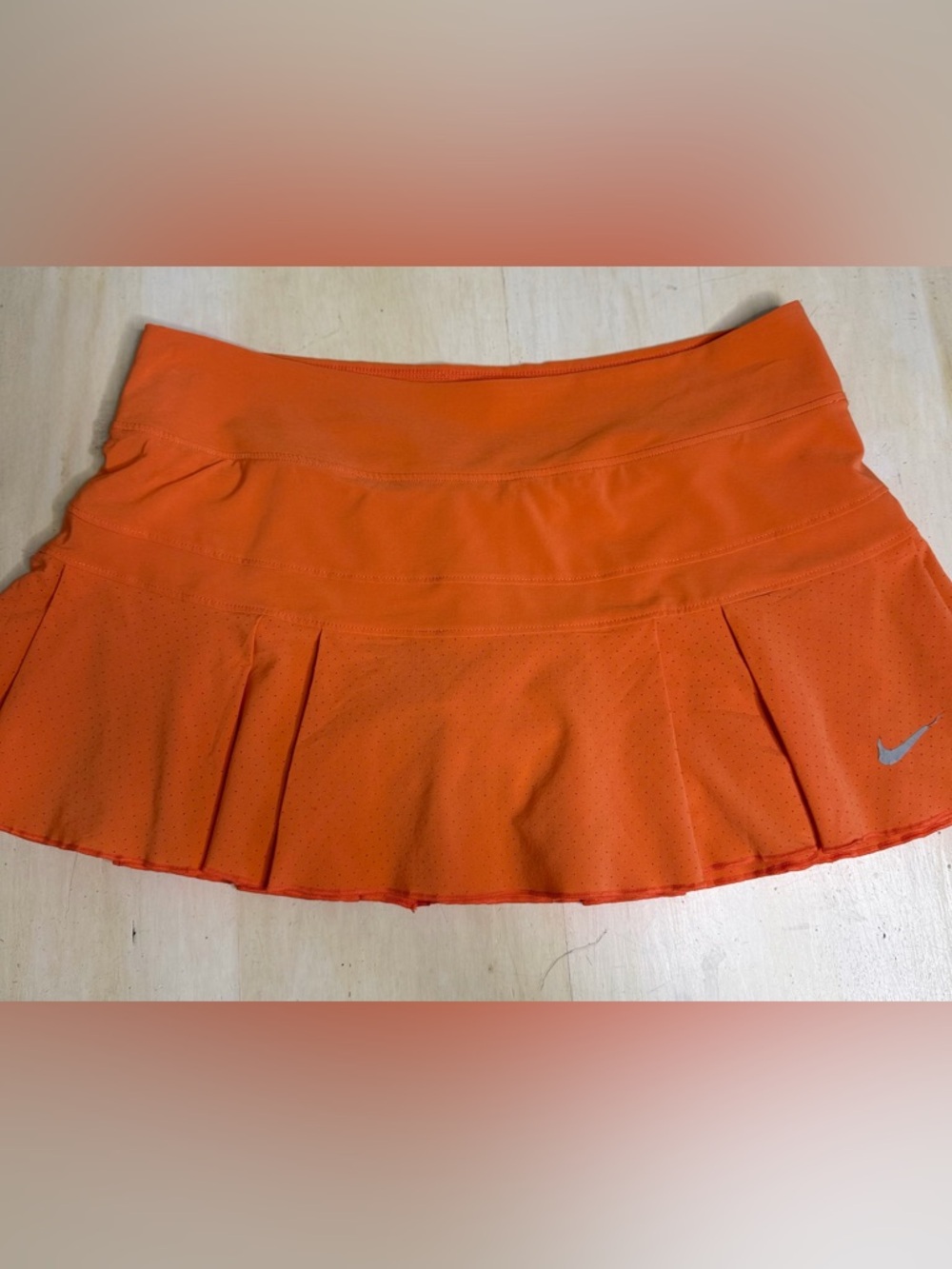 Women’s Orange Pleated Nike Athletic Skirt